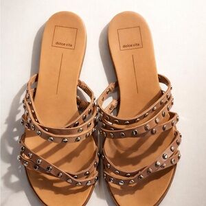 Dolce Vita Brown Studded Sandals